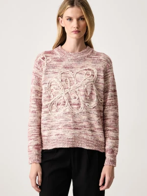 MUNTHE sweter damski z wełną pomarańczowy