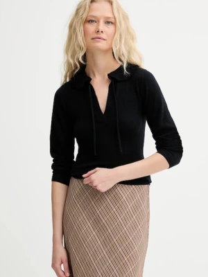 MUNTHE sweter wełniany LIVO damski kolor czarny lekki 253161525373