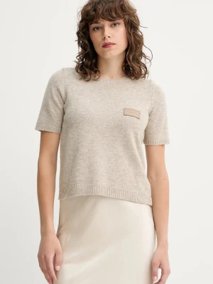 MUNTHE sweter wełniany PANTAS damski kolor beżowy 252160425270