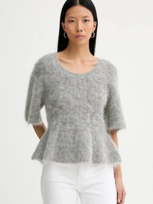 MUNTHE sweter z dodatkiem wełny RYLALINE damski kolor szary 254160325470