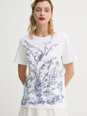 MUNTHE t-shirt bawełniany FEDELIO damski kolor biały 251110025160