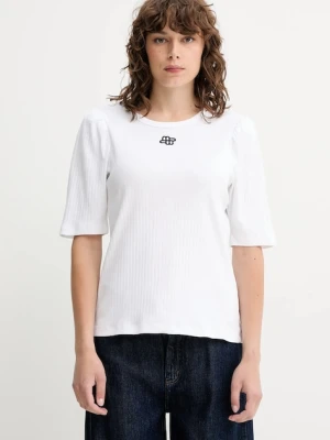 MUNTHE t-shirt bawełniany PARSA damski kolor biały 252110025264