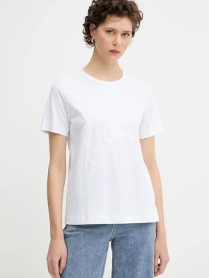 MUNTHE t-shirt bawełniany PIRIS damski kolor biały 252110525260