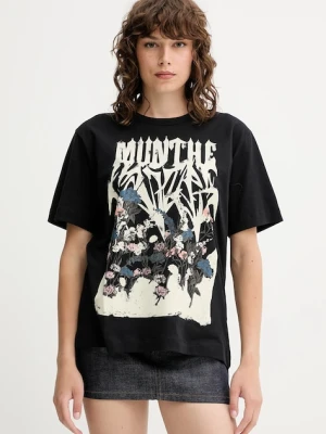 MUNTHE t-shirt bawełniany PRIZE damski kolor czarny 252110325260