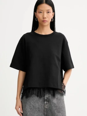 MUNTHE t-shirt bawełniany RACH damski kolor czarny 254101325426