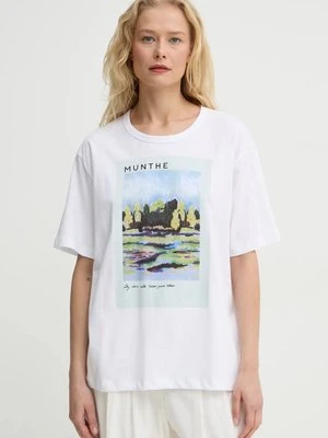 MUNTHE t-shirt bawełniany SILANE damski kolor biały 244110024460