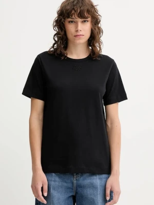 MUNTHE t-shirt bawełniany TYLIE damski kolor czarny 252110625260