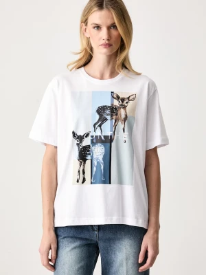 MUNTHE T-shirt damski bawełniany biały
