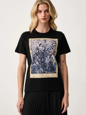 MUNTHE T-shirt damski bawełniany VURANUS czarny