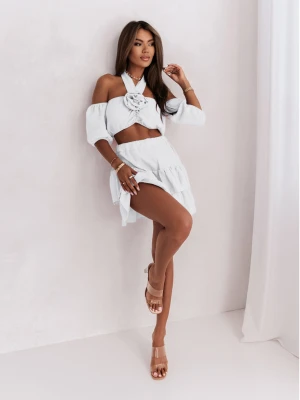 Muślinowy komplet top i spódniczka CANTARI - biały  magmac 