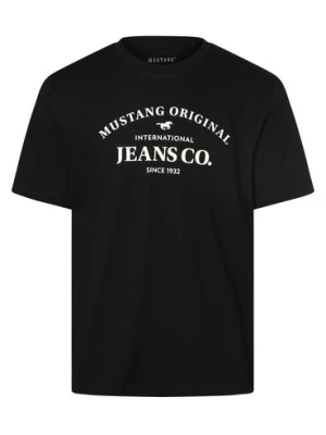 Mustang Koszulka Herrern - styl Austin Mężczyźni Bawełna czarny nadruk,