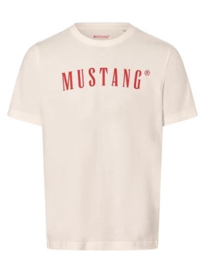Mustang Koszulka męska - Austin Mężczyźni Bawełna biały nadruk,