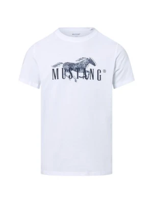 Mustang Koszulka męska - Austin Mężczyźni Bawełna biały nadruk,