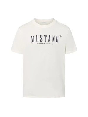 Mustang Koszulka męska - Austin Mężczyźni Bawełna biały nadruk,