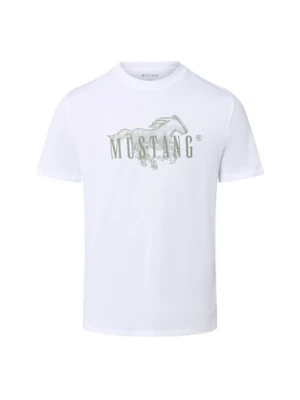 Mustang Koszulka męska - Austin Mężczyźni Bawełna biały nadruk,