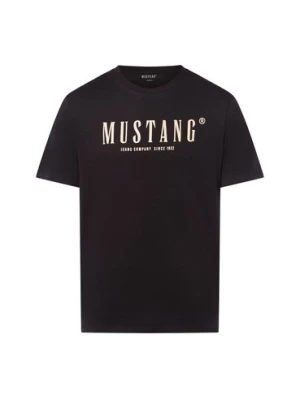 Mustang Koszulka męska - Austin Mężczyźni Bawełna czarny nadruk,