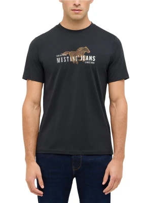 Mustang Koszulka męska - Austin Mężczyźni Bawełna czarny nadruk,