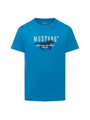 Mustang Koszulka męska - Austin Mężczyźni Bawełna niebieski nadruk,