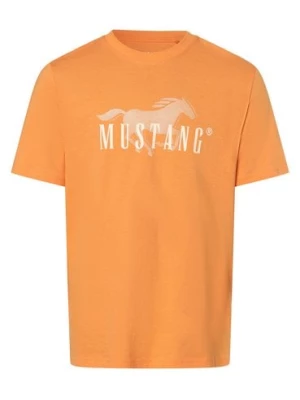 Mustang Koszulka męska - Austin Mężczyźni Bawełna pomarańczowy nadruk,