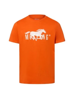 Mustang Koszulka męska - Austin Mężczyźni Bawełna pomarańczowy nadruk,