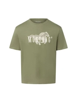 Mustang Koszulka męska - Austin Mężczyźni Bawełna zielony nadruk,