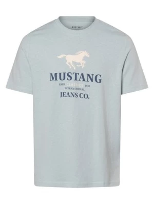 Mustang Koszulka męska - Styl Austin Mężczyźni Bawełna niebieski nadruk,