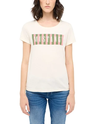 Mustang Koszulka w kolorze kremowym rozmiar: L