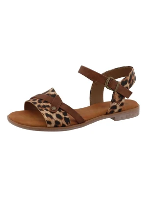 MUSTANG SHOES Sandały "Feelija" w kolorze jasnobrązowo-beżowo-czarnym rozmiar: 39
