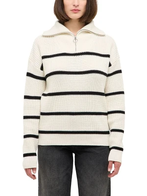 Mustang Sweter w kolorze kremowo-czarnym rozmiar: M