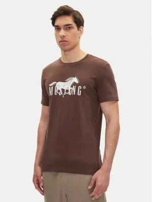 Mustang T-Shirt Austin 1016279 Brązowy Regular Fit