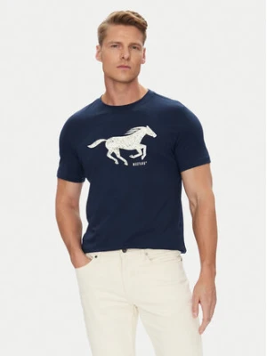 Mustang T-Shirt Austin 1016483 Granatowy Regular Fit
