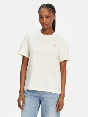 Mustang T-Shirt Floris 1016141 Écru Relaxed Fit Kremowy