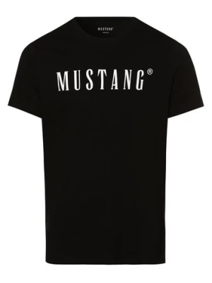Mustang T-shirt męski Mężczyźni Bawełna czarny nadruk,