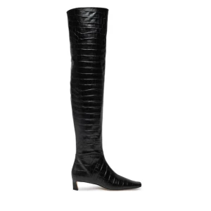 Muszkieterki MICHAEL Michael Kors Cosmo Crocodile Embossed Leather Boot 40F4CSMB5E Czarny