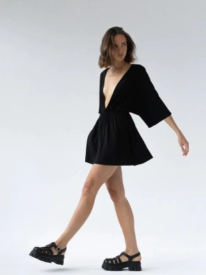 Muuv. Muuv sukienka kimono z wiskozy DUE czarny