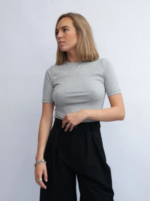 Muuv. Muuv T-shirt damski z bawełną BASIC szary