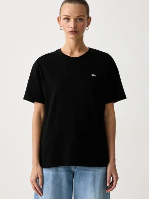 Muuv. Muuv T-shirt oversize damski bawełniany '90s czarny