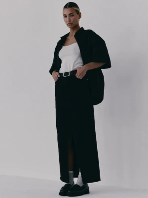 Muuv. spódnica z rozcięciem bawełniana z elastanem NANTES