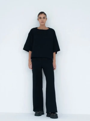 Muuv. spodnie wide leg damskie bawełniane MOAI