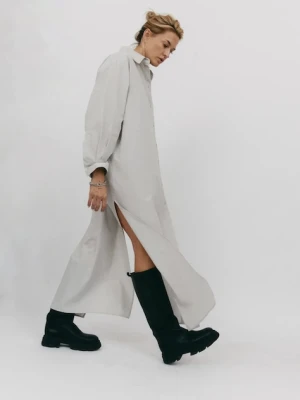MUUV. sukienka MEIE kolor szary maxi oversize