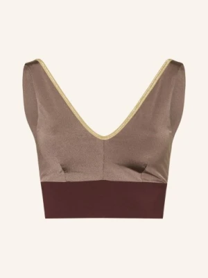 Mymarini Góra Od Bikini Bustier Yoga Top Shine Dwustronna Z Ochroną Uv 50+ braun
