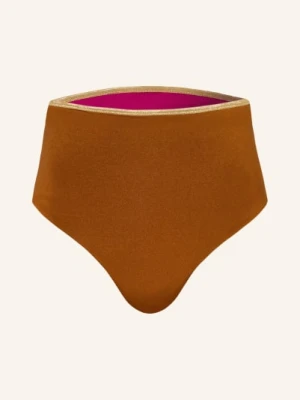 Mymarini Odwracalne Figi Bikini Shine Z Wysokim Stanem I Ochroną Uv 50+ pink