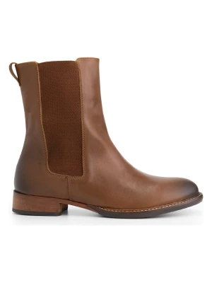 mysa Skórzane sztyblety "Ambrozia" w kolorze jasnobrązowym rozmiar: 39