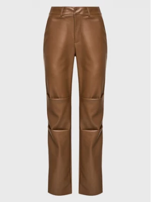 NA-KD Spodnie z imitacji skóry 1018-009353-1408-581 Brązowy Regular Fit