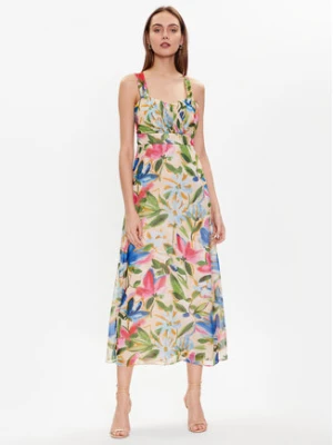 NAF NAF Sukienka codzienna Laquarelle XENR44 Beżowy Regular Fit