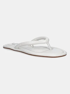 Naked Wolfe japonki skórzane Grenada damskie kolor biały na płaskim obcasie Grenada White Leather