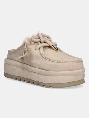 Naked Wolfe kapcie zamszowe Blizzard kolor beżowy Blizzard Suede Faux Fur Ice