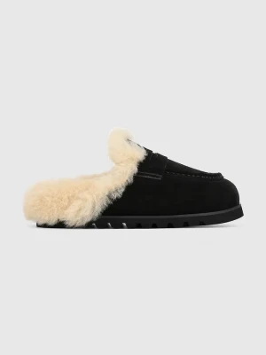 Naked Wolfe klapki mules damskie zamszowe Corded czarny