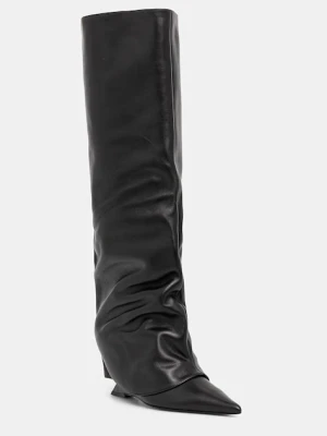 Naked Wolfe kowbojki skórzane Stated damskie kolor czarny na koturnie Stated Black Leather