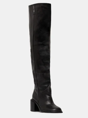 Naked Wolfe kozaki skórzane Nature kolor czarny na słupku Nature Nappa Prince Leather Black